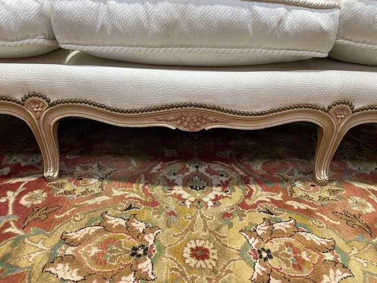 Sofa lounge and pair of Louis XV style armchairs