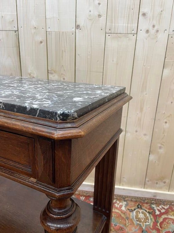 Servizio - Napoleone III Console di quercia solida marmo grigio