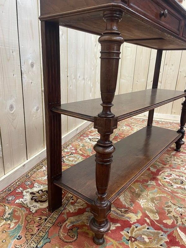 Servizio - Napoleone III Console di quercia solida marmo grigio
