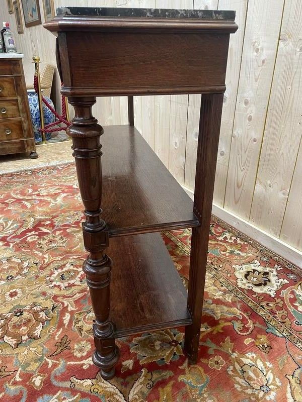 Servizio - Napoleone III Console di quercia solida marmo grigio