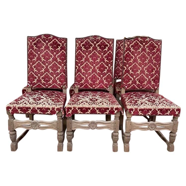 Suite di 6 sedie Louis XIII - High Era in Oak