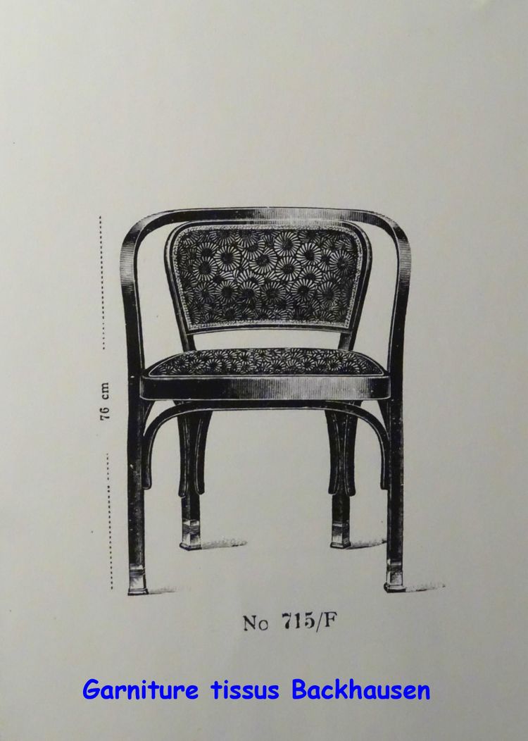 Armchair N°715 by Gustave Siegel for KOHN, 1905. Backhausen, no Thonet