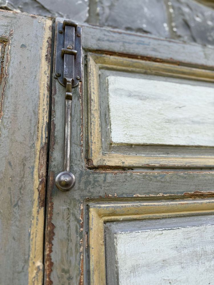 Paar Türen Louis XVI aus dem 19. Jahrhundert schöne Patina und Malerei