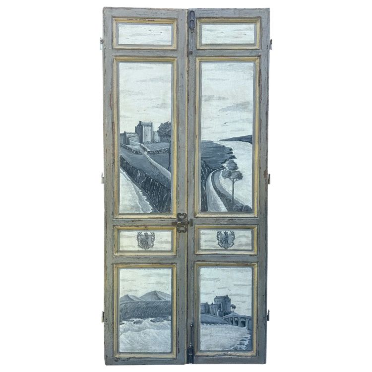 Pair of 19th century Louis XVI doors with beautiful patina and paintwork