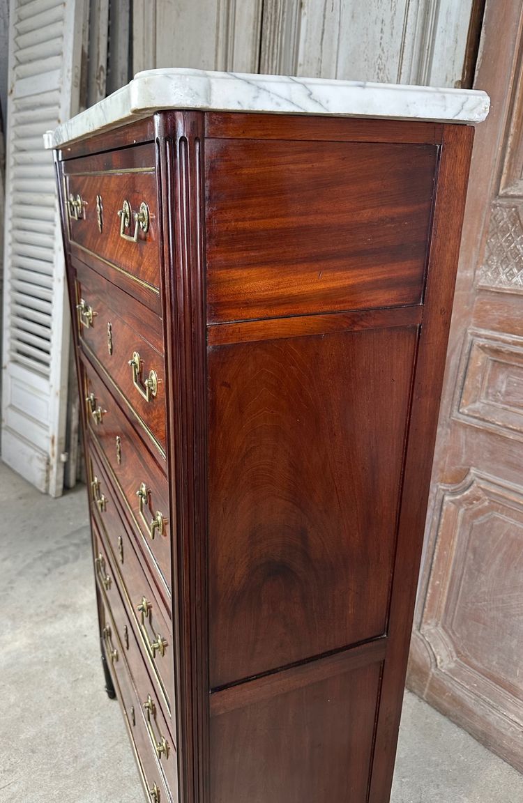 Louis XVI style mahogany weekly cabinet, 19th century