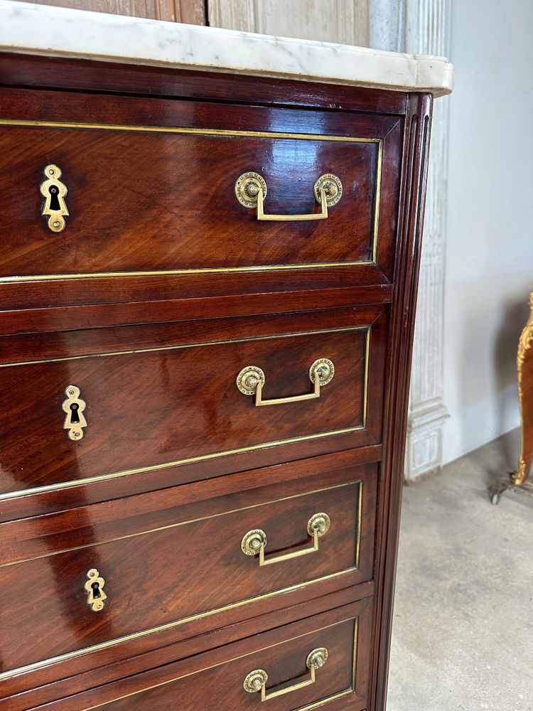 Louis XVI style mahogany weekly cabinet, 19th century