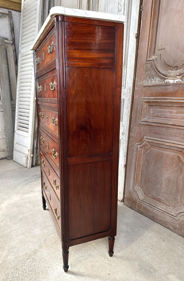 Louis XVI style mahogany weekly cabinet, 19th century