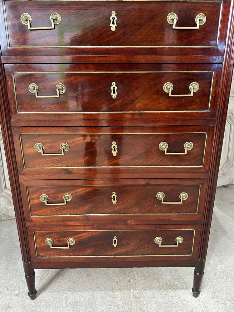 Louis XVI style mahogany weekly cabinet, 19th century