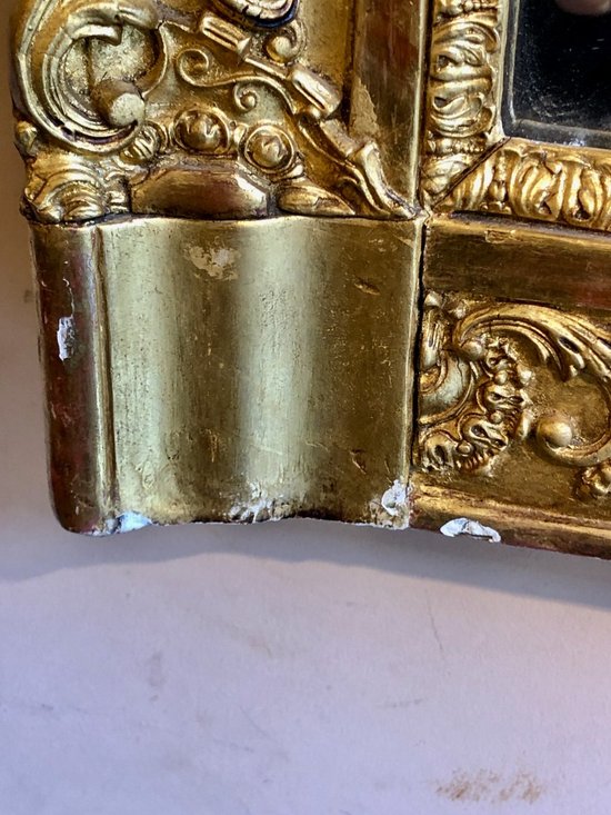 Specchiera In Legno Dorato, XIX Secolo