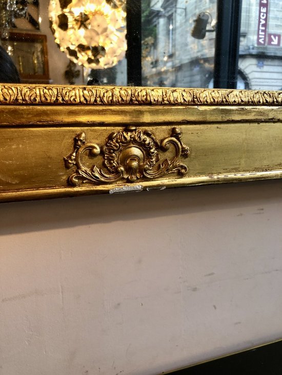 Specchiera In Legno Dorato, XIX Secolo