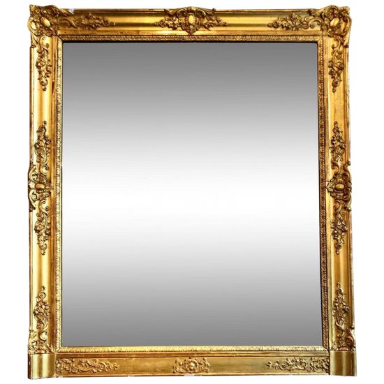 Miroir En Bois Doré, XIXe Siècle