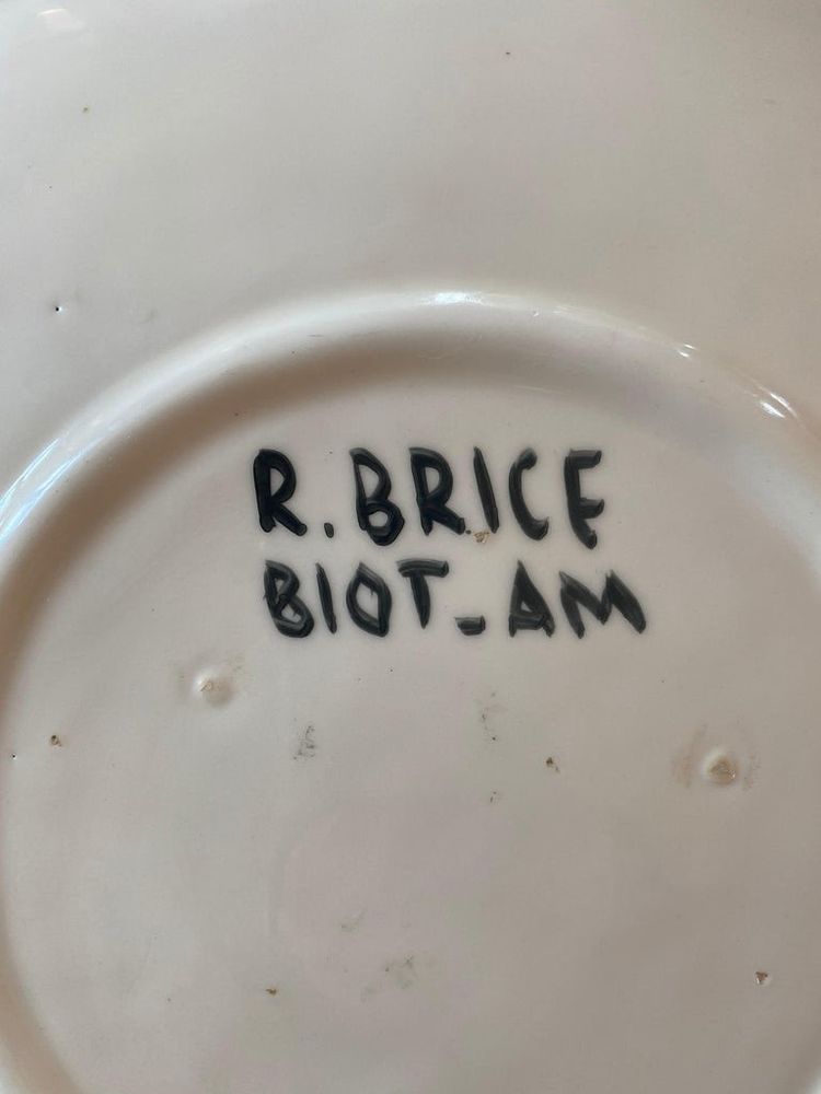 Roland Brice (1911-1989) Grande piatto in ceramica, Biot, 1950
