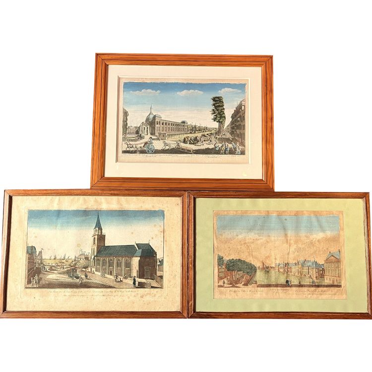 Three optical views, Netherlands, 18th century