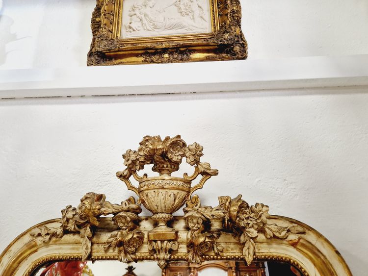 Miroir Français Ancien 19ème Siècle Style Louis XVI