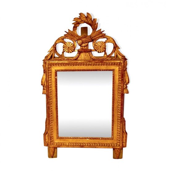 Miroir En Bois Doré D’époque Louis XVI, XVIIIe Siècle
