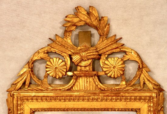 Miroir En Bois Doré D’époque Louis XVI, XVIIIe Siècle