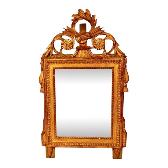 Miroir En Bois Doré D’époque Louis XVI, XVIIIe Siècle