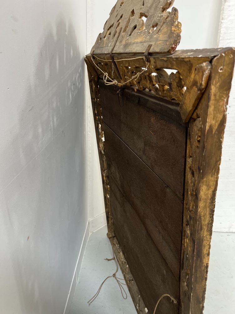 Miroir a pare closes de style Louis XIV en bois et stuc doré XIX siècle