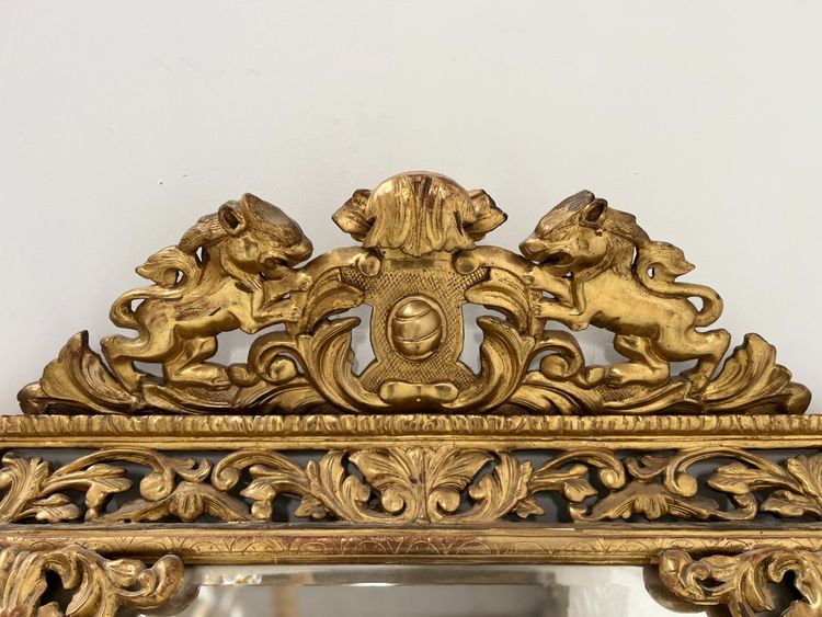 Miroir a pare closes de style Louis XIV en bois et stuc doré XIX siècle