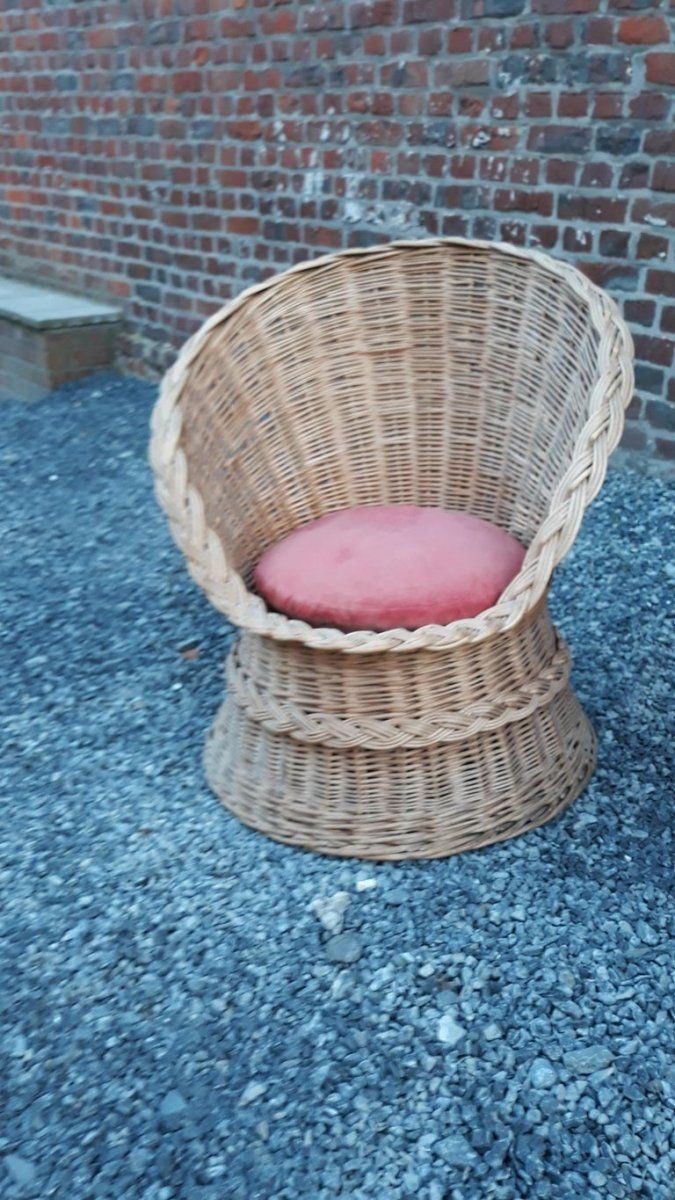 Two Wicker Armchairs , Circa 1960