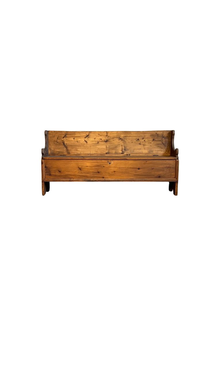Cassapanca rustica con schienale 1800