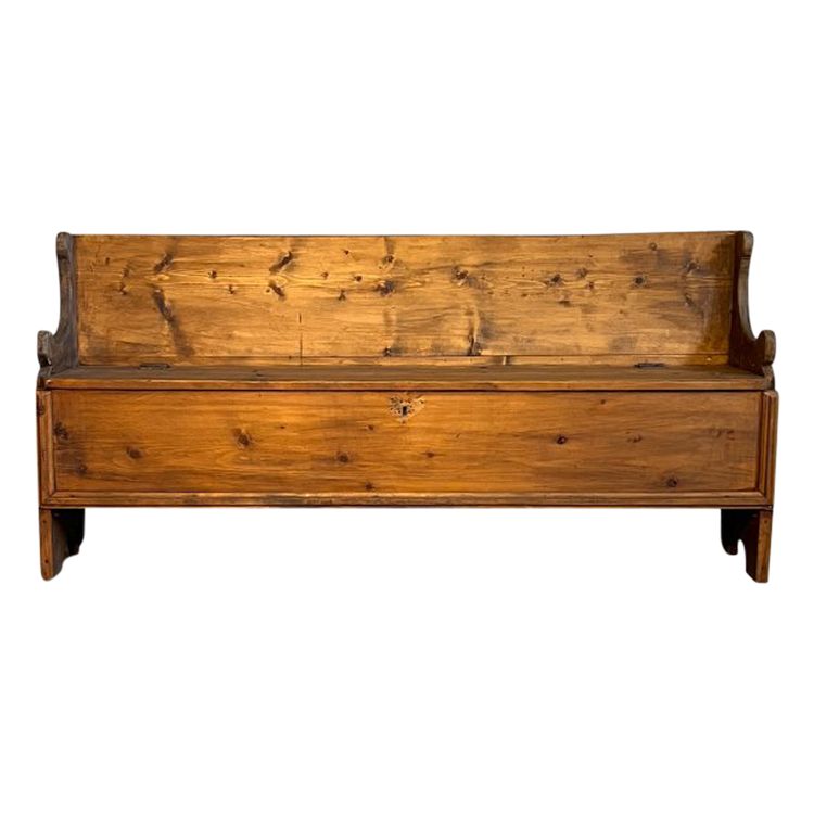 Cassapanca rustica con schienale 1800