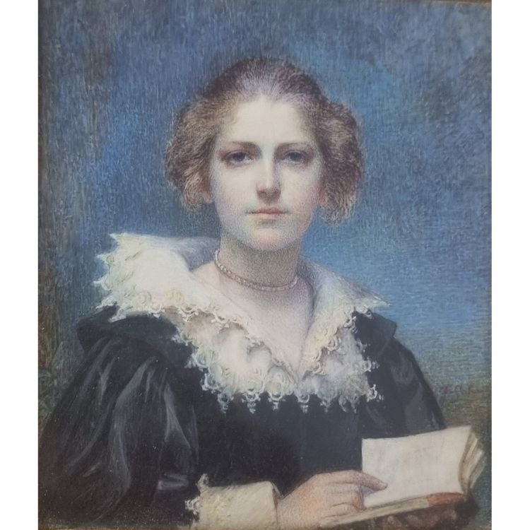 Geskel SALOMAN - Ritratto di una donna con un libro