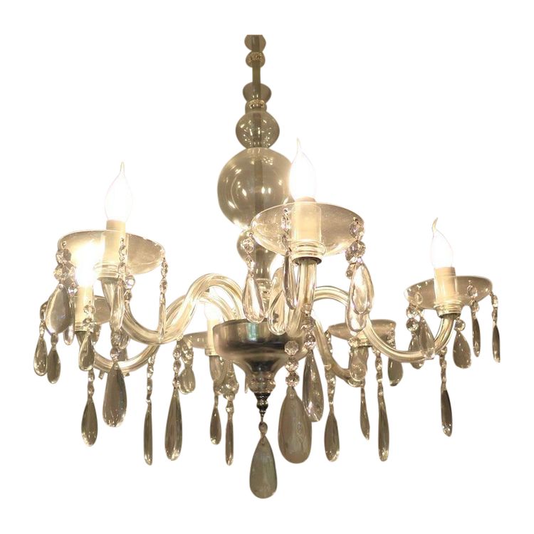 Lampadario con nappa in vetro