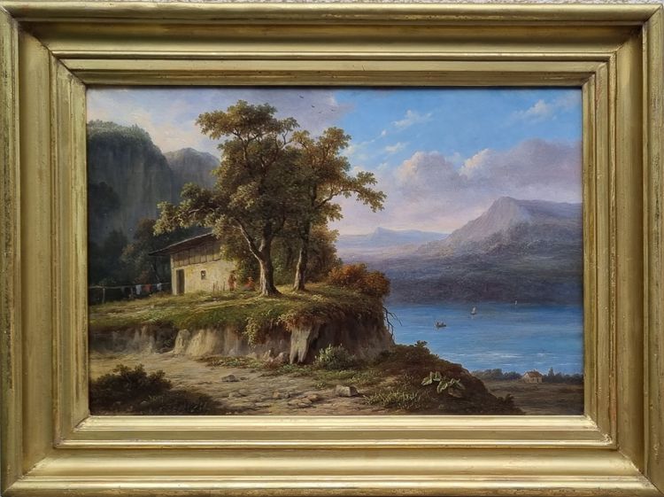 Jean-Baptiste COENE - Animated landscape on the edge of a mountain lake