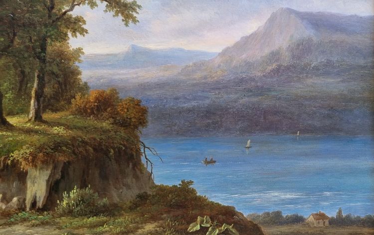 Jean-Baptiste COENE - Animated landscape on the edge of a mountain lake