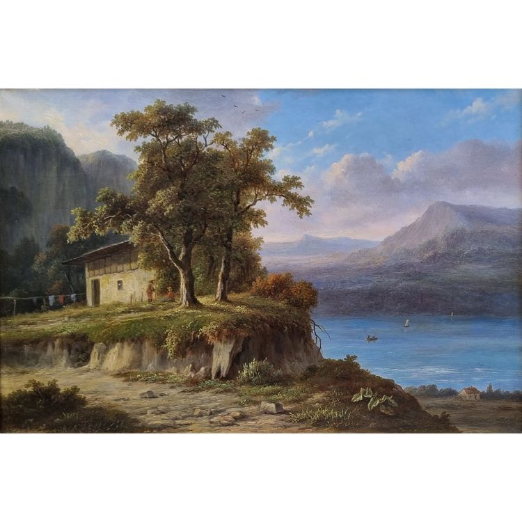 Jean-Baptiste COENE - Animated landscape on the edge of a mountain lake