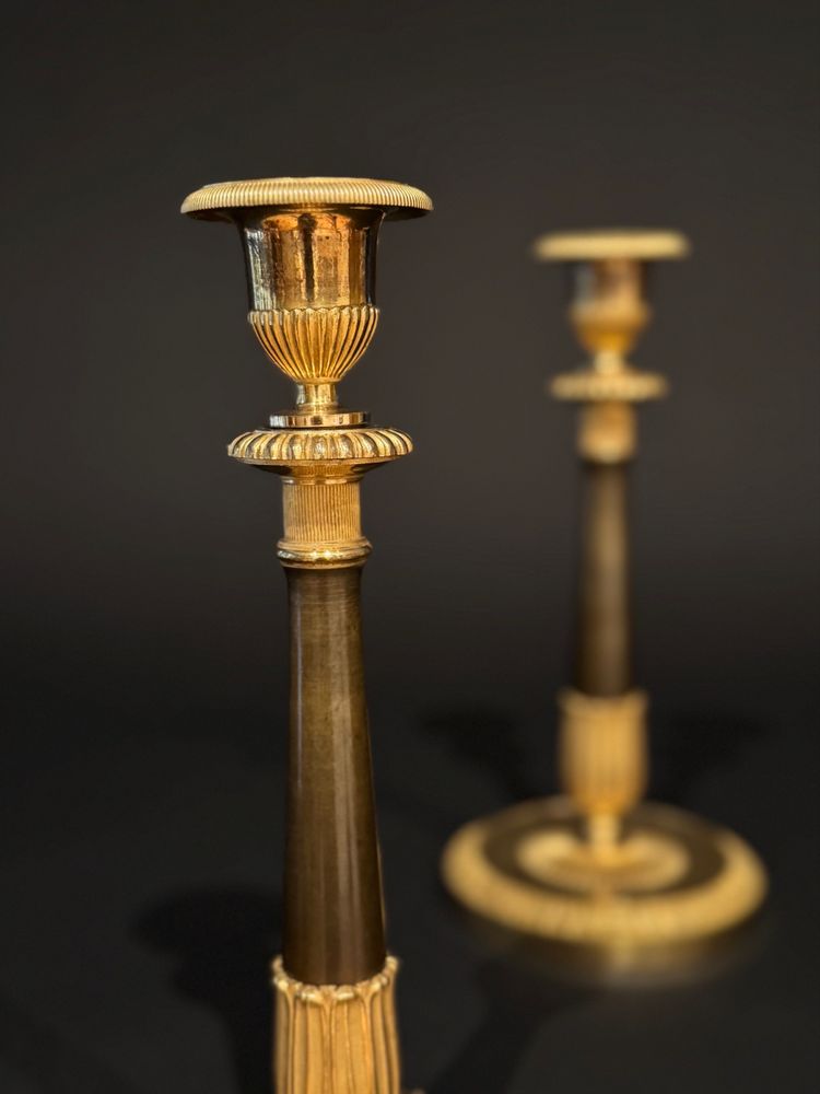 Glaude Galle/Fontainebleau, rara coppia di candelabri in stile Impero.