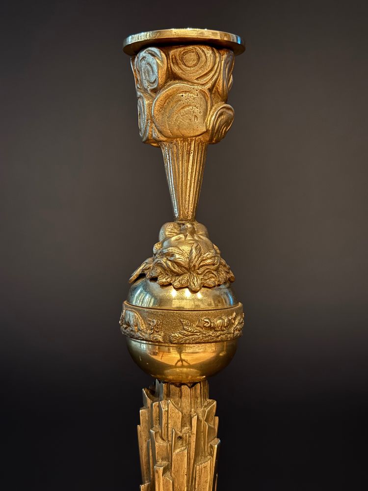 Claude Galle, Pair of Zephyr Candlesticks from the Empire Period.