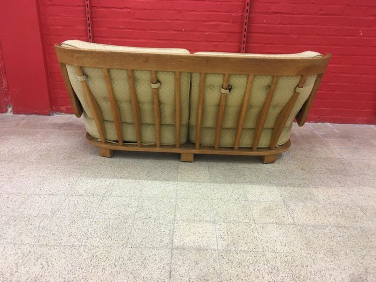Guillerme Et Chambron, Oak Sofa, Votre Maison Edition, circa 1970
