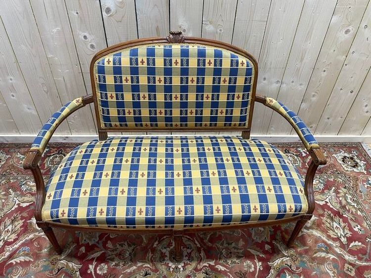 Sofa - Louis XVI style bench lily fabric