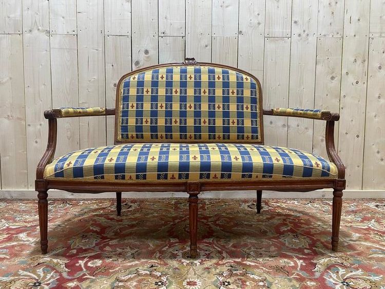 Sofa - Louis XVI style bench lily fabric