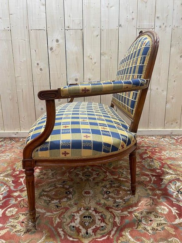 Sofa - Louis XVI style bench lily fabric