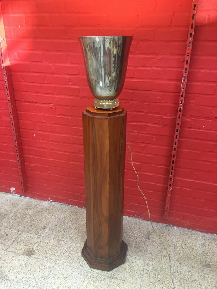 Art Deco Waschbecken mit Beleuchtung aus verchromtem Metall und Glas Circa 1930, vollständig restauriert