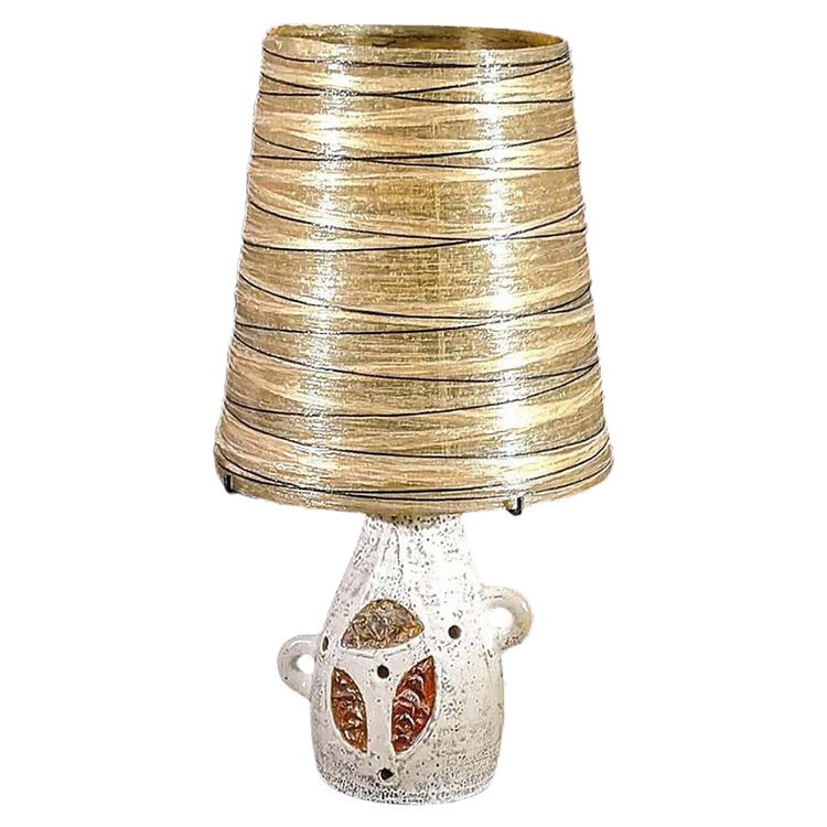 Accolay, Vintage Ceramic Lamp With Original Resin Shade , Circa 1950/1960