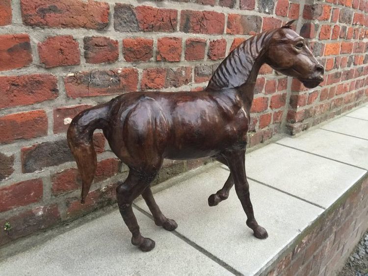 Sculpture Cheval Recouverte De Cuir, Circa 1970/1980