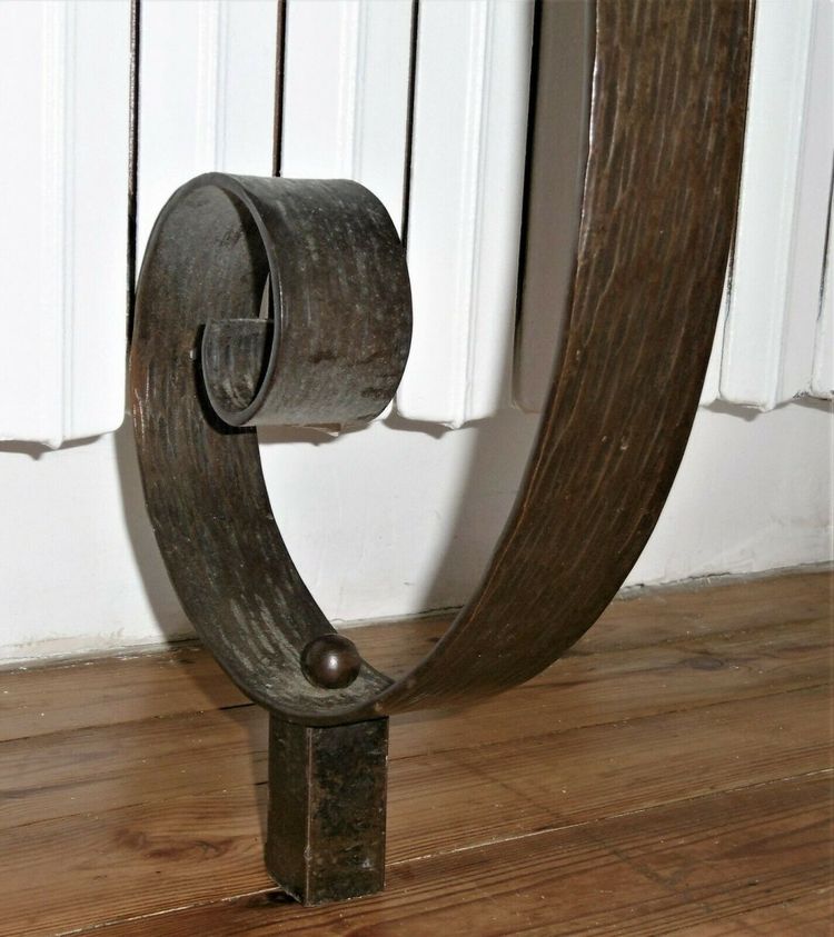 Art Deco Hammered Iron Console With Mirror Circa 1930