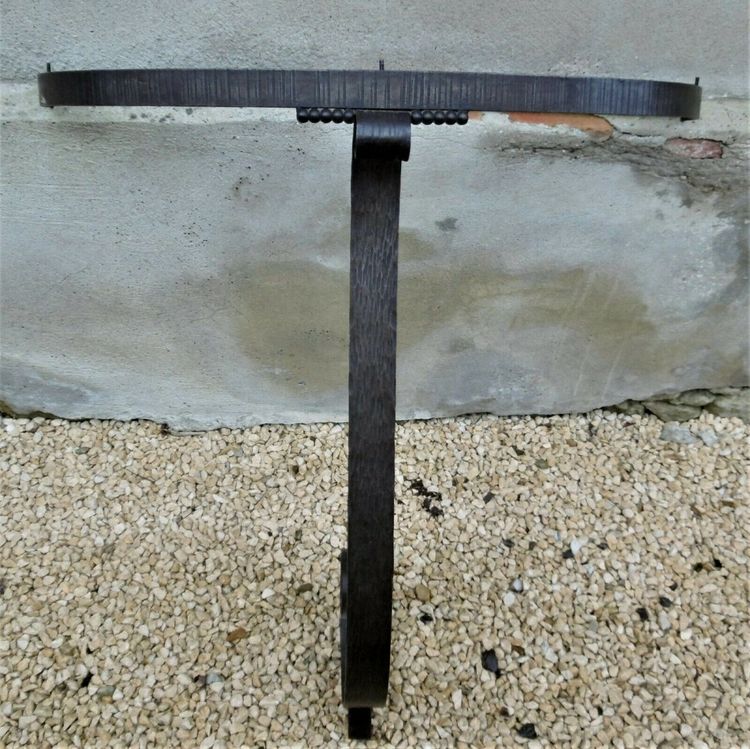 Art Deco Hammered Iron Console With Mirror Circa 1930