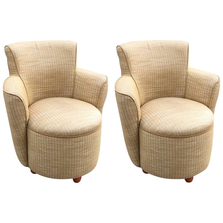 Paar Fauteuils Epoque Art Deco, Um 1940/1950 In Le Gout De Jules Leleu