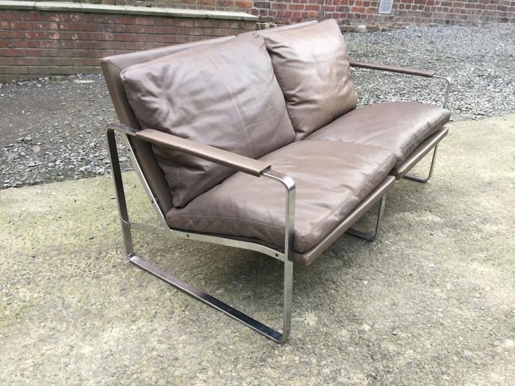 Preben Fabricius & Jørgen Kastholm, 2-Sitzer-Sofa Aus Leder Edition Walter Knoll