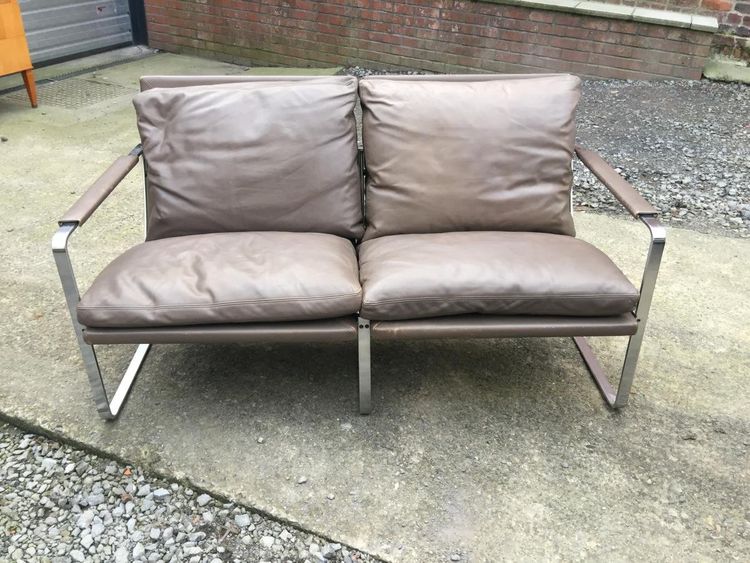 Preben Fabricius & Jørgen Kastholm, 2-Sitzer-Sofa Aus Leder Edition Walter Knoll