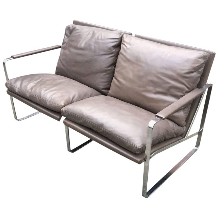 Preben Fabricius & Jørgen Kastholm, 2-Sitzer-Sofa Aus Leder Edition Walter Knoll
