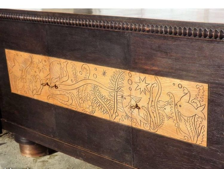 Originales Art Deco Sideboard im Stil von Dudouyt oder Chaleyssin, um 1940