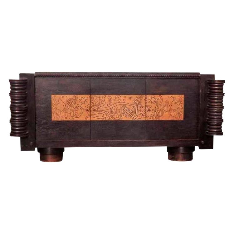 Originales Art Deco Sideboard im Stil von Dudouyt oder Chaleyssin, um 1940