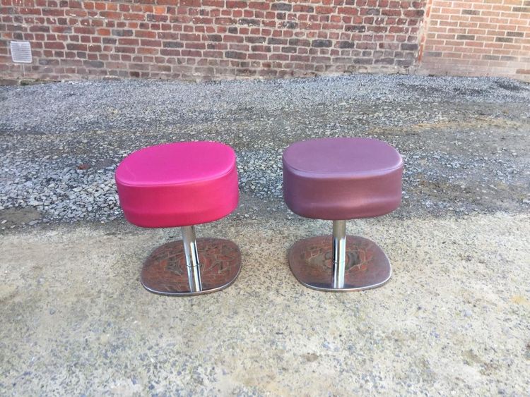 Suite De 5 Tabourets Pop Vintage Circa 1970/1980 , Tres Bon état