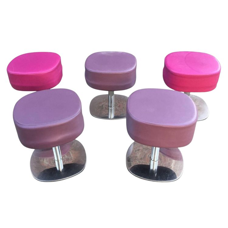 Suite De 5 Tabourets Pop Vintage Circa 1970/1980 , Tres Bon état